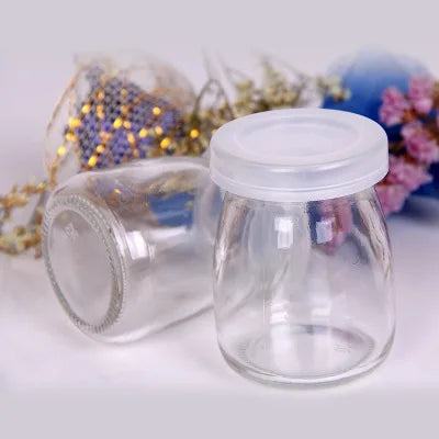 High Quality 200ml Pudding Milk Yogurt Glass Jar Juice Glass Bottle with Metal Lid
