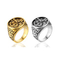 Olivia Custom Christopher Ring Stainless Steel Silver Gold Jewelry Christian Cross Protect Us Signet Ring for Men Women