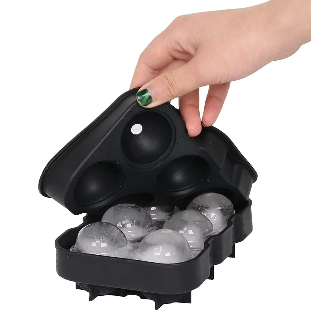 BPA Free Silicone Ice Cream Maker with Sphere Cube Molds Whiskey Ice Balls Lids for Cocktails Bourbon CE Certified Freezer Safe