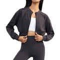 Women's Yoga Coat Adult Round Neck High Waist Slim Long Sleeve Zipper Cardigan Thicken Sports Tops