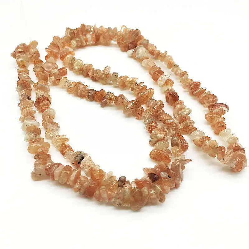 Natural Stone Beads 5mm-8mm Crystal Gemstone Sunstone Chips Beads for Jewelry Making Necklace