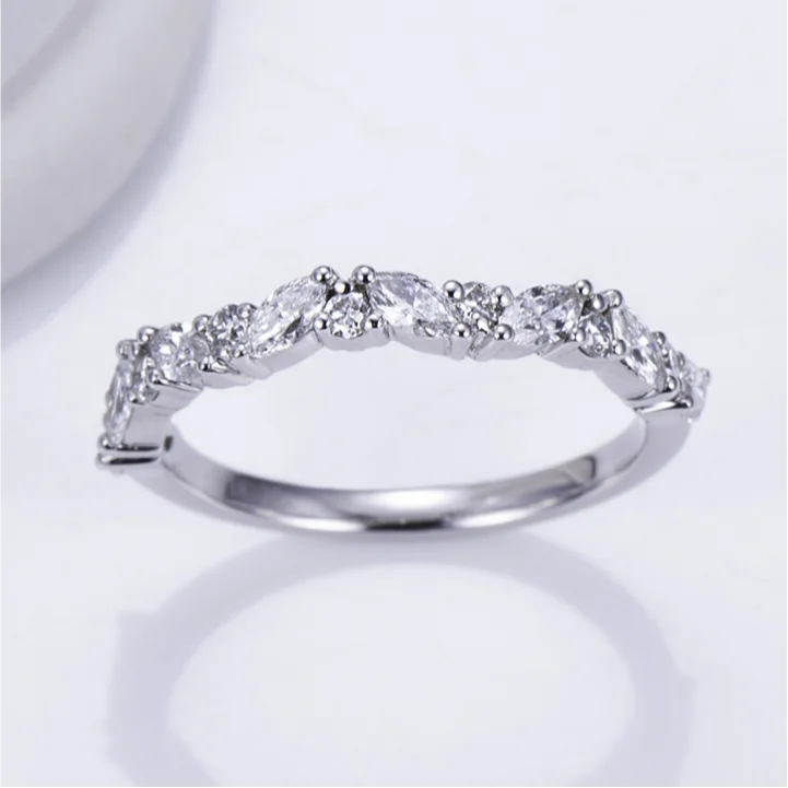 Fashion Jewelry for Women MSR-1276 Wholesale Classic D VS White Diamond Wedding Ring 18K Gold Lab Grown Diamond Ring