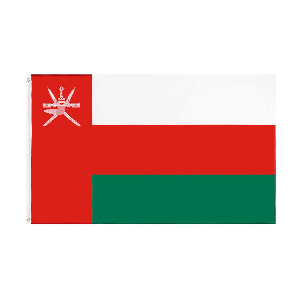 Ready to Ship 100% Polyester 3x5ft Stock Printed OM OMN Omani Sultanate of Oman Flag