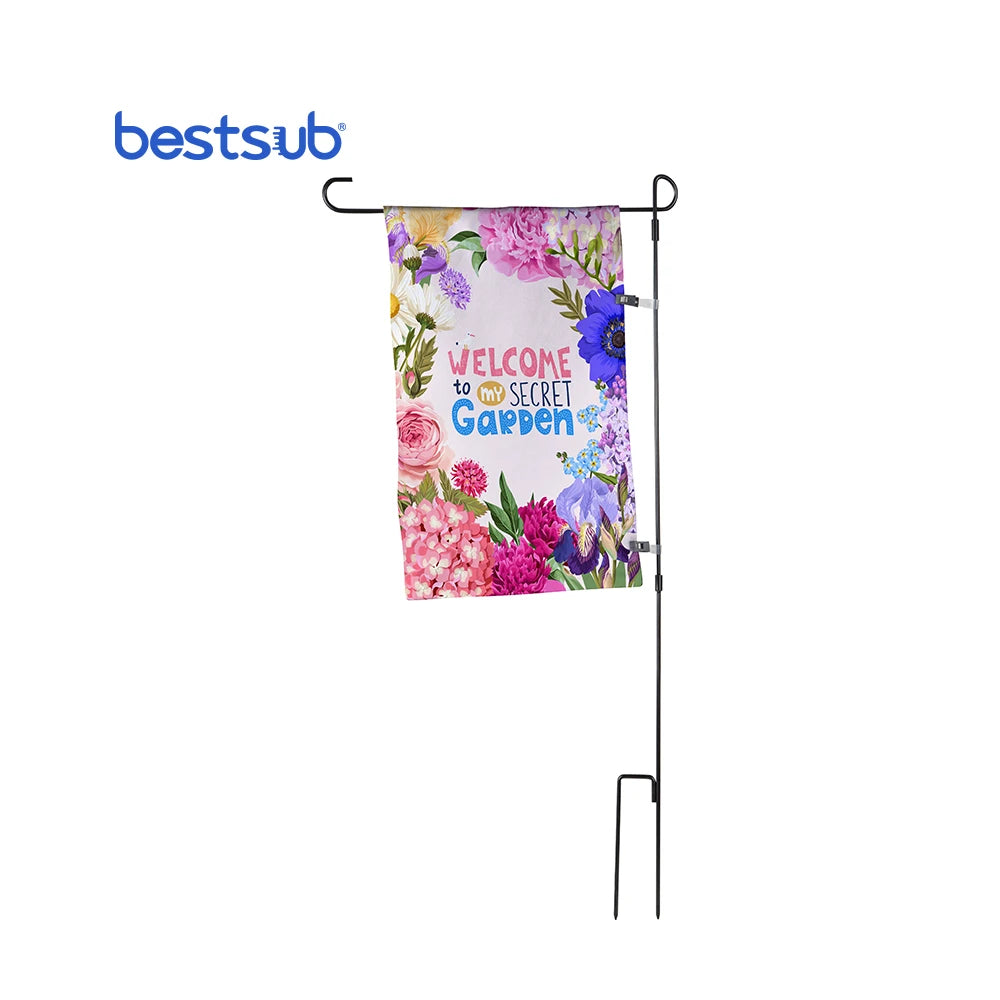 Bestsub Custom 42*90cm Garden Flag Pole Holder Classic Metal Design Wholesale Flagpole Stand with Garden Flags