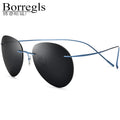 Borregls Rimless Polarized Sunglasses Men 2025 New Designer Lightweight Frameless B-Titanium Women Pilot Sun Glasses 185695