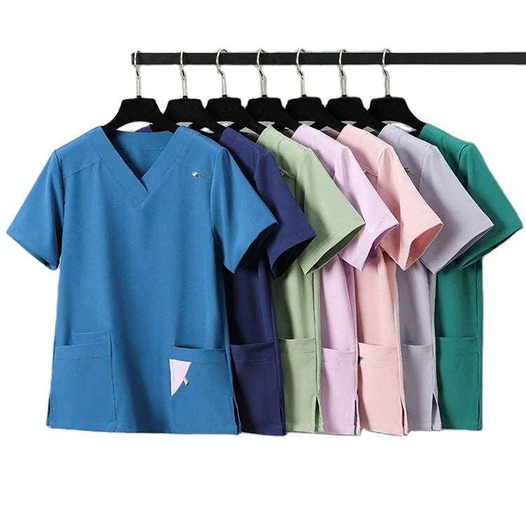 Wholesale Custom Fitted Unisex Fashion Nurse Medical Uniforms Jogger Spandex Stretch Fashion Scrub