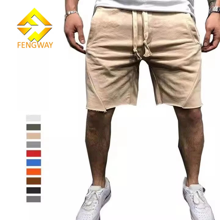 Wholesale Men's Mid Waist Drawstring Closure Breathable Quick Dry Print Casual Sport Athletic Polyester Shorts S-6XL