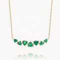 LOZRUNVE Elegant Jewelry Manufacturer Prong Setting Triangle Crystal Stone Emerald Curve Pendant Necklace Women