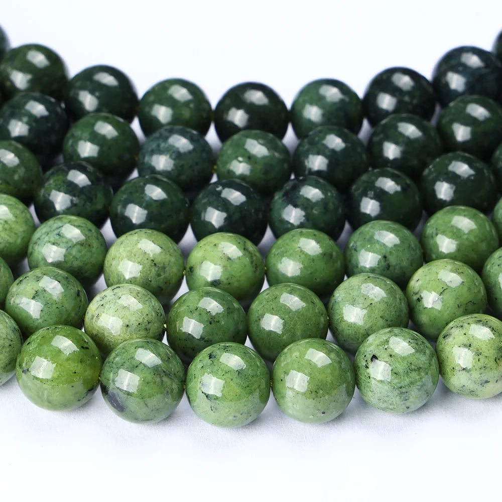 Wholesale A+ Natural Canadian Jade 6mm 8mm 10m Jadeite Jasper Loose Beads for Jewelry Making Bracelet DIY Accessories
