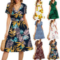 Women's Dress 3D Printed Pattern V-Neck Midi Dresses