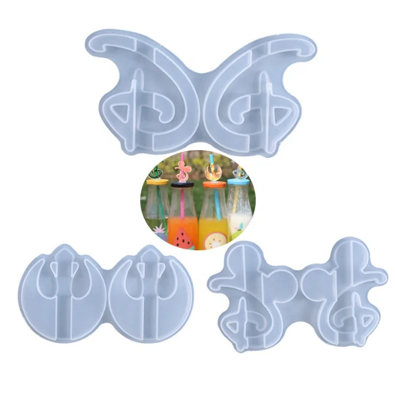 Mew Straw Topper Resin Molds Semicircle Anchor Silicone Molds