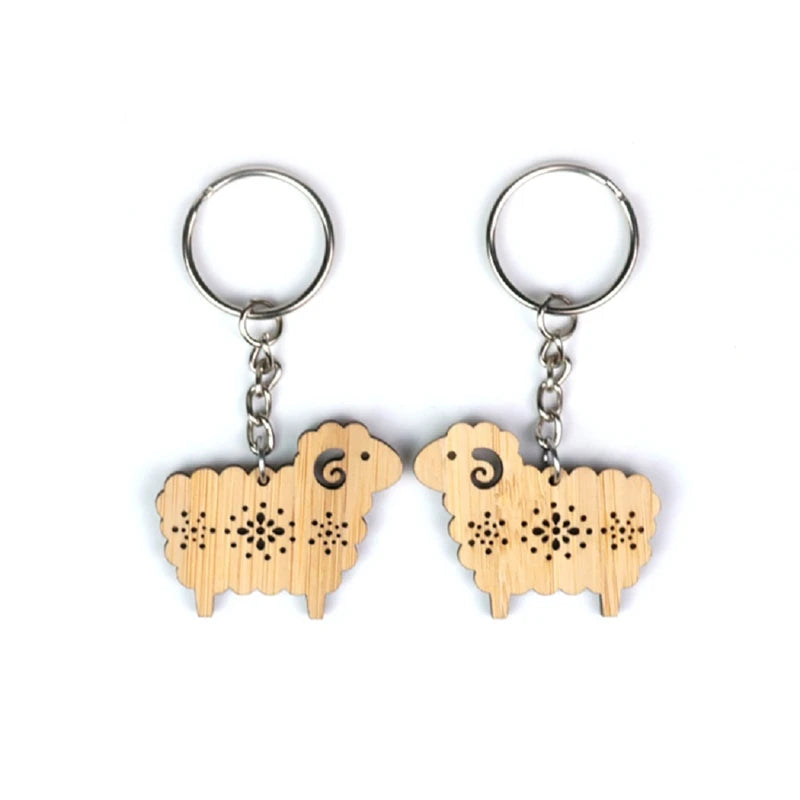 2024 New Design Popular Laser Cutting Personalized DIY Craft Wood Keychain