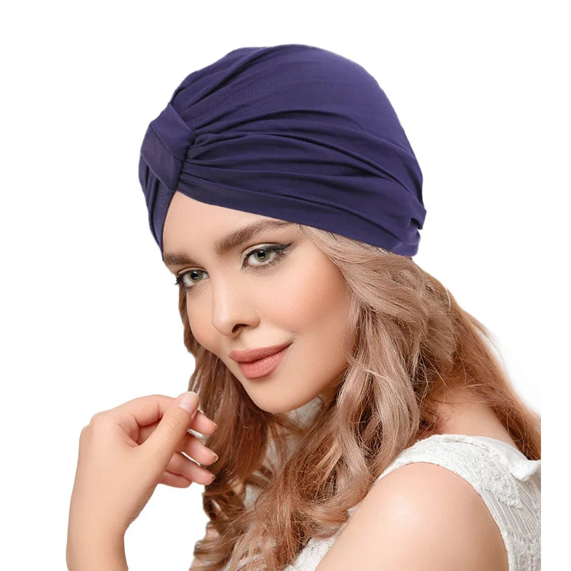 Muslim Hijab Women Cotton Stretchy Turban Dome Cap Head Scarves Bandana Hair Accessories