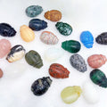 5CM Natural Crystal Scarab Handmade Labradorite Rose Quartz Fluorite Crystal Beetle Carving