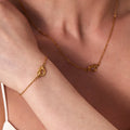 18K Gold Plated Waterproof Tarnish Free Fashion Heart Knot Chain Necklace Bracelet Stainless Steel Jewelry Sets MegaBDM