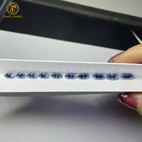 Wuzhou Cheap Price VVS1 Vivid Blue Marquise 5x10mm 1 Carat Moissanite Diamond Wholesalers Rough Loose Gemstones