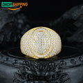 Drop Shipping High Quality 18K Gold Plated 925 Silver Gra Certified Vvs Moissanite Diamond Oval Ring for Men