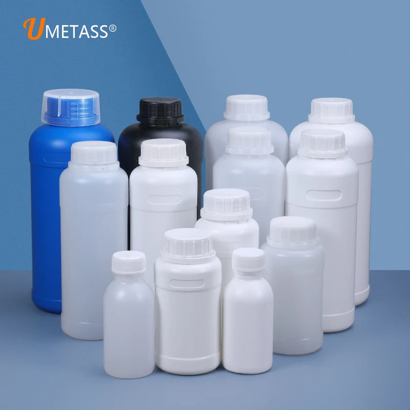 1 Liter Plastic Hdpe Bottle with TE Screw Cap Leakproof Food Grade Round Hdpe Plastic Bottle for Chemicals Food Additives