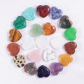 New Arrival 20mm Natural Crystal Love Ornament Gift Non-porous Peach Tiger Eye Stone Heart Rose Quartz Loose Beads