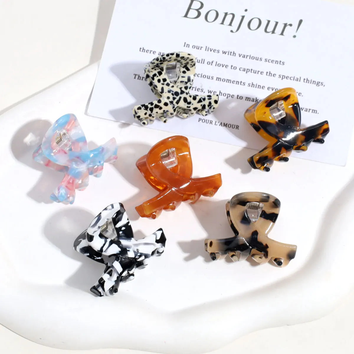 Hot Selling INS Style Girls Cellulose Acetate Hair Claw Eco-friendly Hair Claw Women Hair Claws Clips