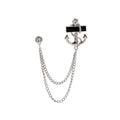 New Fashion Boat Anchor Metal Tassel Chain Brooches Classic Lapel Pins Breastpin for Ladies Gentlemen