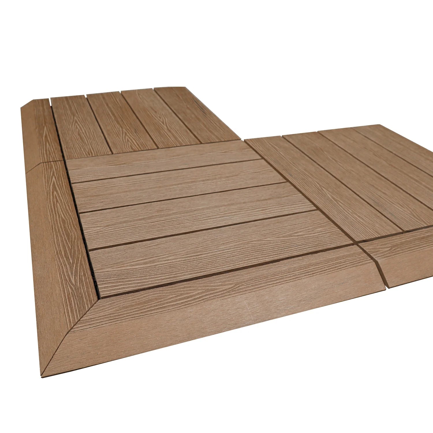 WPC DECK TILE FACTORY WHOLESALE PRICE DECKING WPC 40X40 FLOOR TILES Composite Patio Interlocking Deck Tile XF-C053 400*400*25 mm