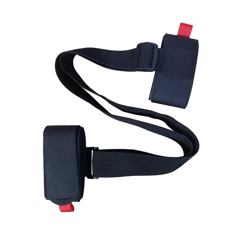 Adjustable Shoulder Strap Ski Snowboard Binding Ski Carrier with Red Pulling Tab