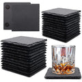 Wholesale Black Slate Stone Coasters Bulk Square Slate Drink Coasters for Bar Kitchen Home
