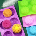 6 Cavity Different Flower Silicone Soap Molds Ice Cube Tray Chocolate Silicone Cake Mold DIY Handmade Soap Mold