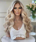 Russian Hair Vendor Blonde Color Highlight Balayage 4X4 Lace Closure Wig Grade 14A Double Drawn New Style Remy Hair Original