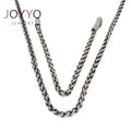 Oxidized Stainless Steel Retro Gray Chain Necklace Antique Silver Bracelet and Necklace Set for Men