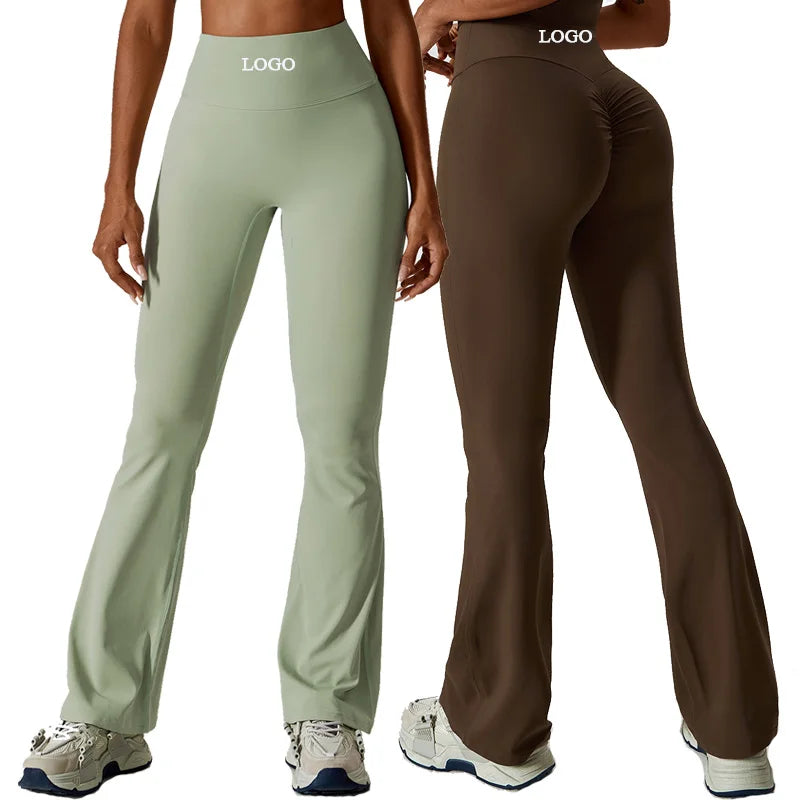 New Arrival Fashion Wide-leg Tight Hip Lift Yoga Flared Pocket Yoga Trousers High-waisted Micro-stretch Casual Sports Pants