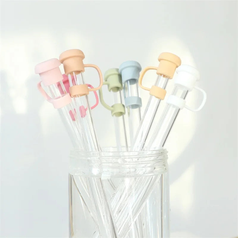 PAISEN Dust-Proof Silicone Straw Caps 0.4in/10mm Diameter Available Pink Blue White Green for Water Bottle Beverage Serving Sets