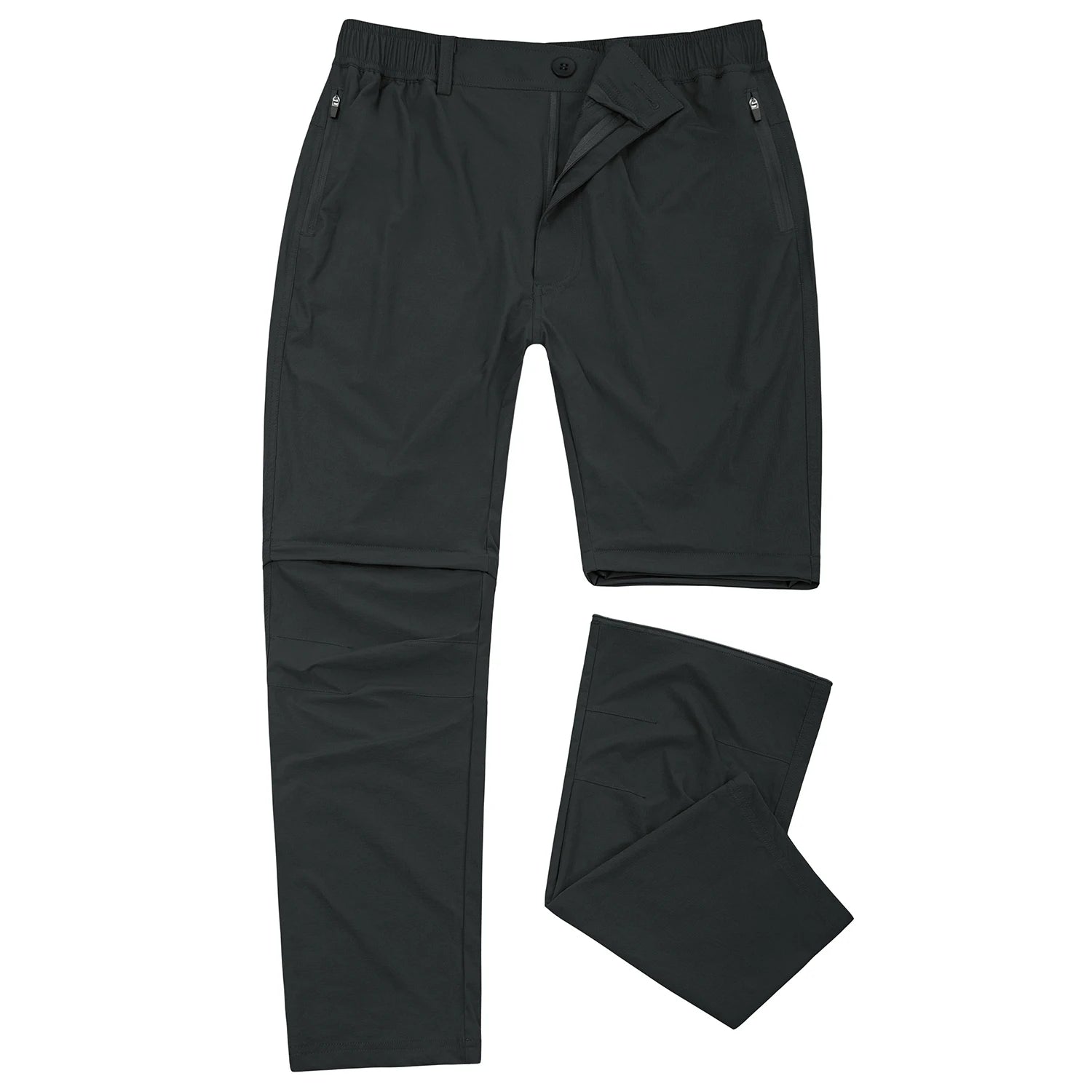 Men's Convertible Pants Stretch Cargo Hiking Tactical  Short Pants With Elastic Waist & Zipper Pockets Trousers for Boys Men