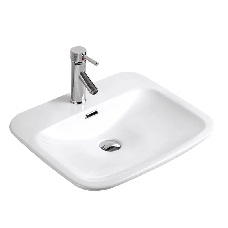 ODM OEM Lavamanos Modernos Porcelain Rectangle Vessel Sinks Table Top Bathroom Wash Hand Basin Sink