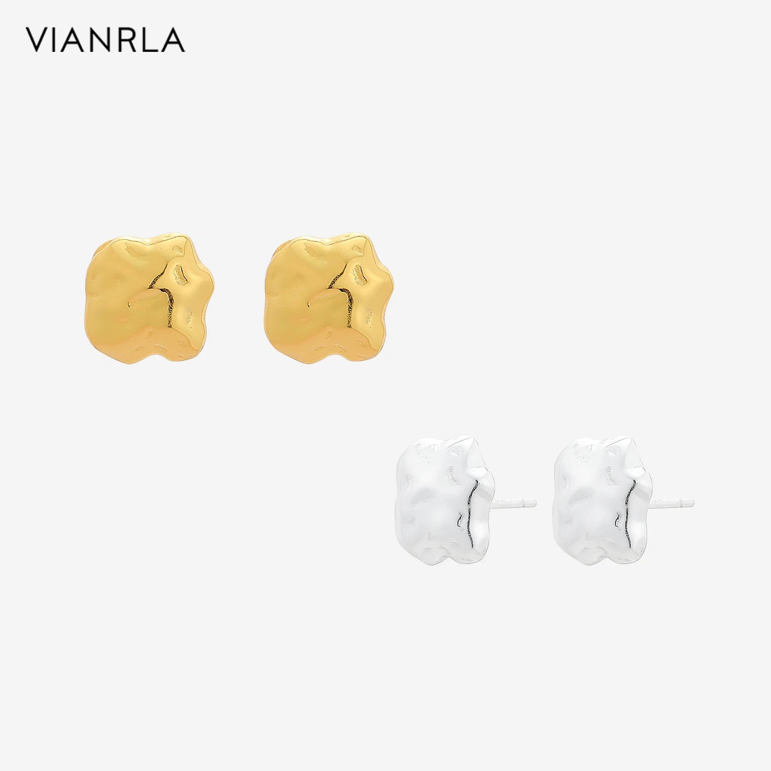 VIANRLA   Silver Earrings 925 Sterling Original Stud  Chunky  Minimalist Fashion  Earrings Women for Party Gift