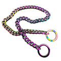 New 304 Colorful Stainless Steel Dog Chain Pet Collar P Chain Titanium Steel Six-sided Grinding Multicolor Dog Chain