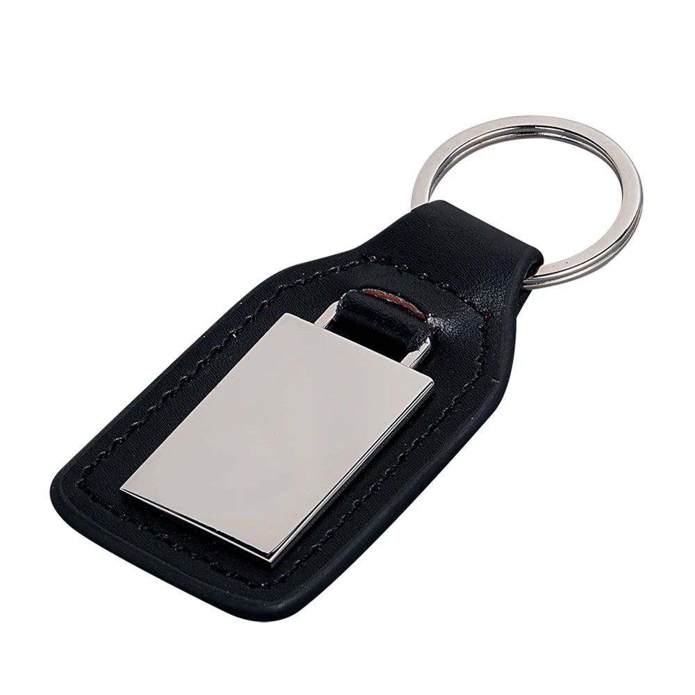 Professional BLANK Metal Key Ring Car Keychain Custom Laser Engraving Leather Key Chain