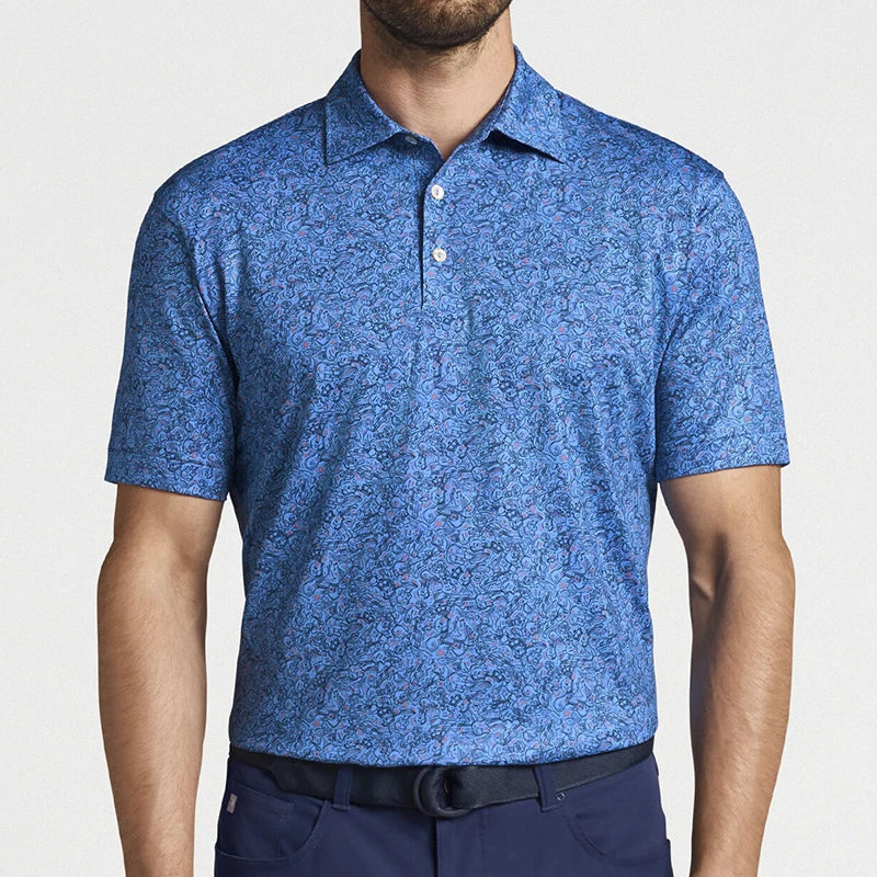Custom logo High Quality Fashion Design Pattern Printing Short Sleeve Plus Size Men's Golf Sports Polo Shirt