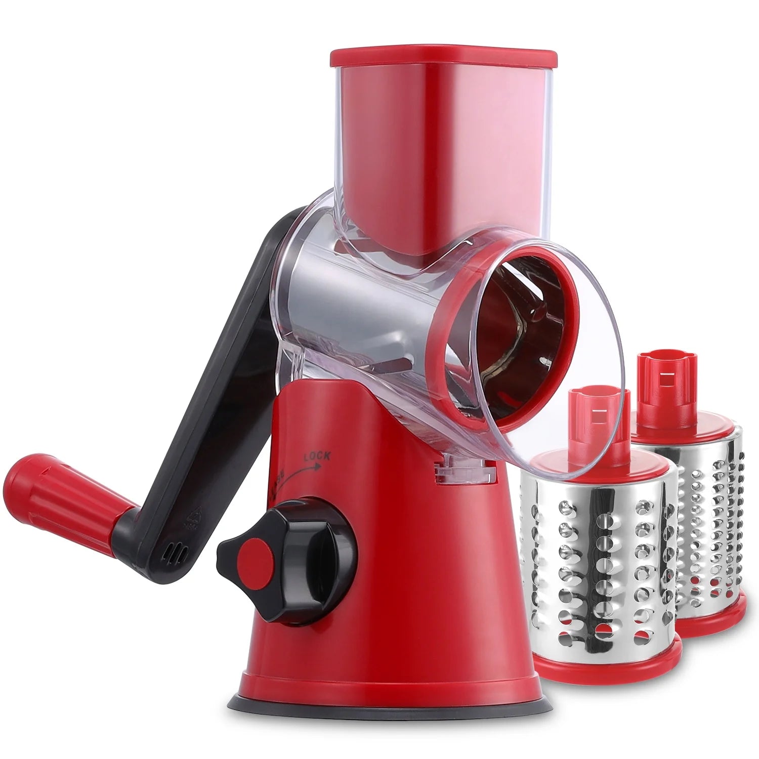Multifunction Rotary Cheese Grater 3 Drum Blades Slicer Walnuts Grinder Cheese Shredder Manual Kitchen Vegetable Grater