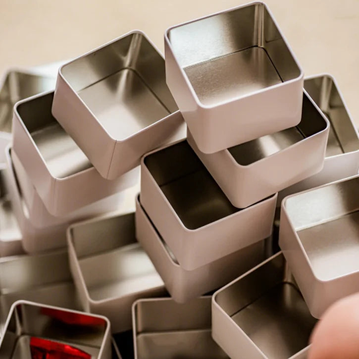 Custom Stickers Food Grade Metal Box Candy Chocolate Storage Square Tin Can