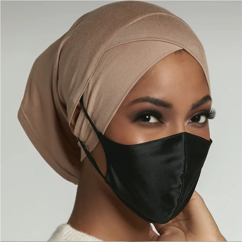 New Design Good Fabric Cross Undercap Tube Hat With Earhole Plain Jersey Underscarf