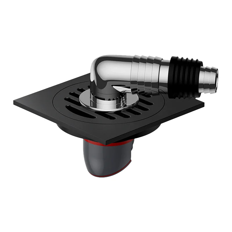 High Quality 10 CM Brass Washing Machine Floor Drain Square Matte Black Bathroom Shower Drain with Anti Odor Drainer Floor Drain