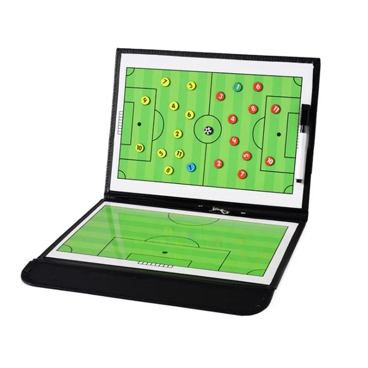 Wholesale Foldable Leather Magnetic Tactic Board Portable Magnetic Football Ball Teaching Tool Soccer Training Rubber Bladder