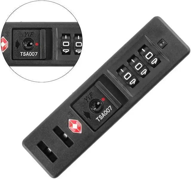 OEM Portable TSA Customs Code PC Luggage Lock Built in Sunk Anti Theft Lock Combination Lock Black