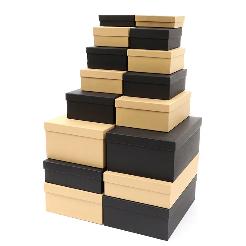 Wholesale Blank Black Brown Kraft Paper Boxes Large Size Gift Packaging Rigid Matt Lamination Socks Simple Lid Tray for Shipping