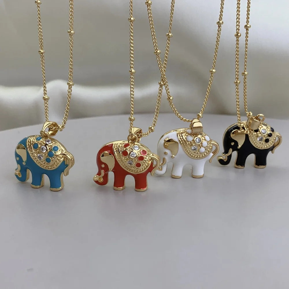 Wholesale Custom Cute Animal Elephant Pendant Choker Necklace for Women Fashion Gift Jewelry MegaBDM