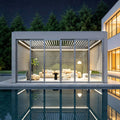 High Grade Waterproof Garden Metal Rainproof Louver Slats Outdoors Motorized Bioclimatic Louvered Aluminum Gazebo Pergola