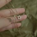 Fine Jewelry CZ Diamond Necklace 14k Gold 925 Sterling Silver Star Charm Necklace Women