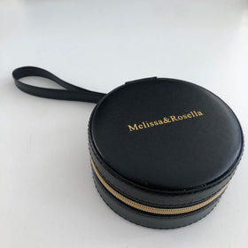 Hot Sale Custom Logo Girls Princess Gift Velvet Round Mini Tassel Travel Jewelry Box with Leather Zipper Hot Selling